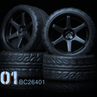 motHobby - BDNS 1:64 Custom ABS Wheels - Flat Black